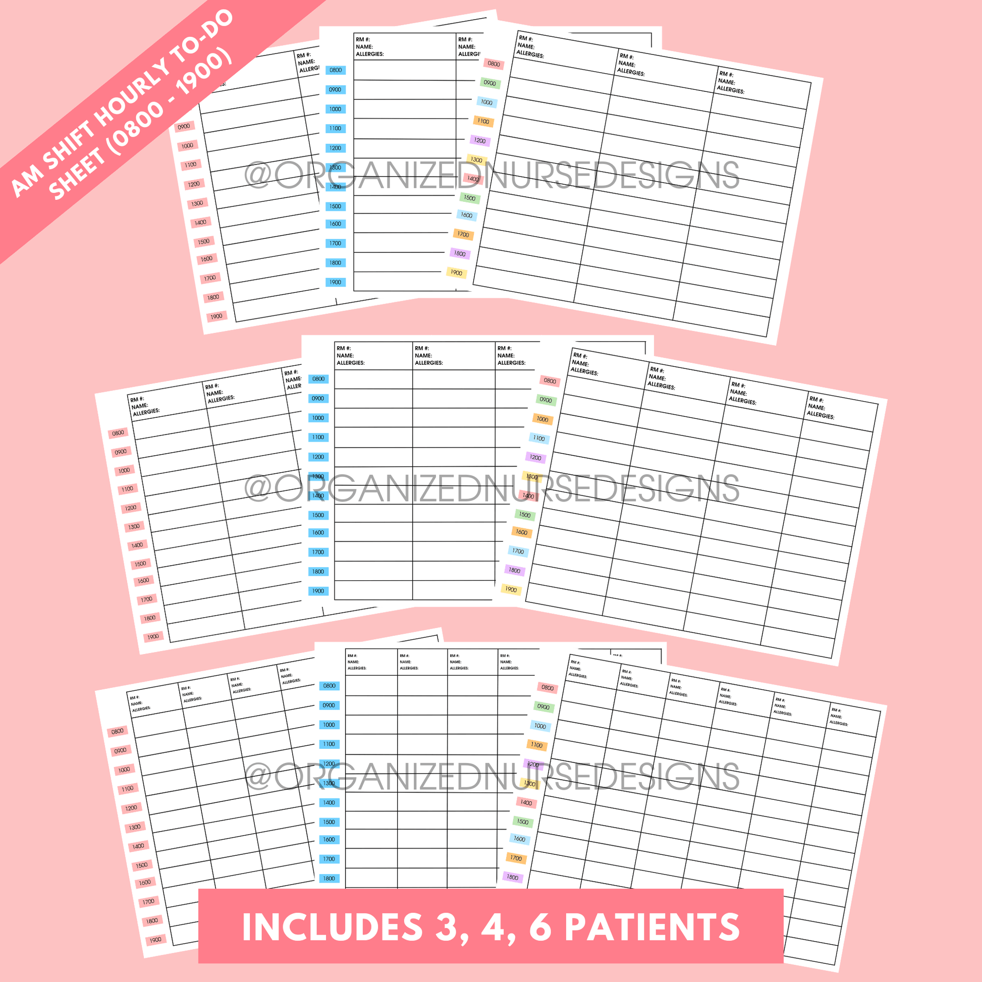 nurse to do list templates, printable nursing to do list templates, nurse to do sheet, hourly to do list, nurse report sheets