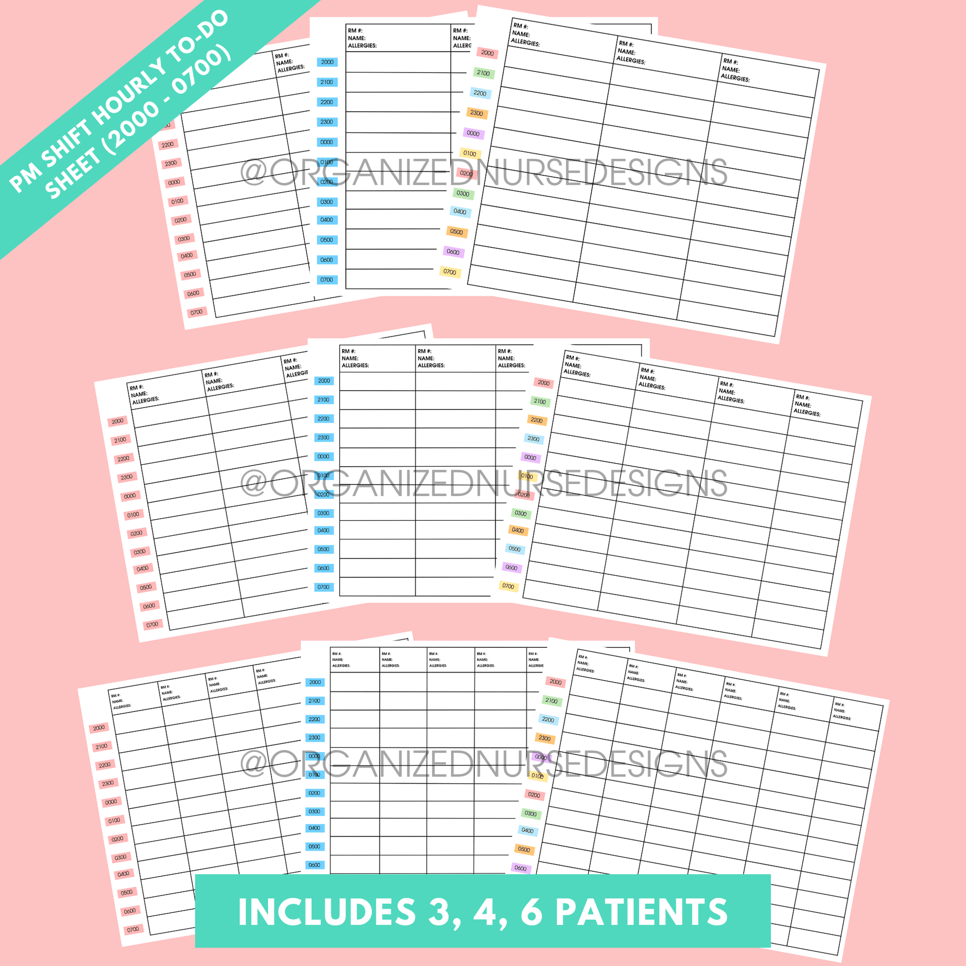 nurse to do list templates, printable nursing to do list templates, nurse to do sheet, hourly to do list, nurse report sheets