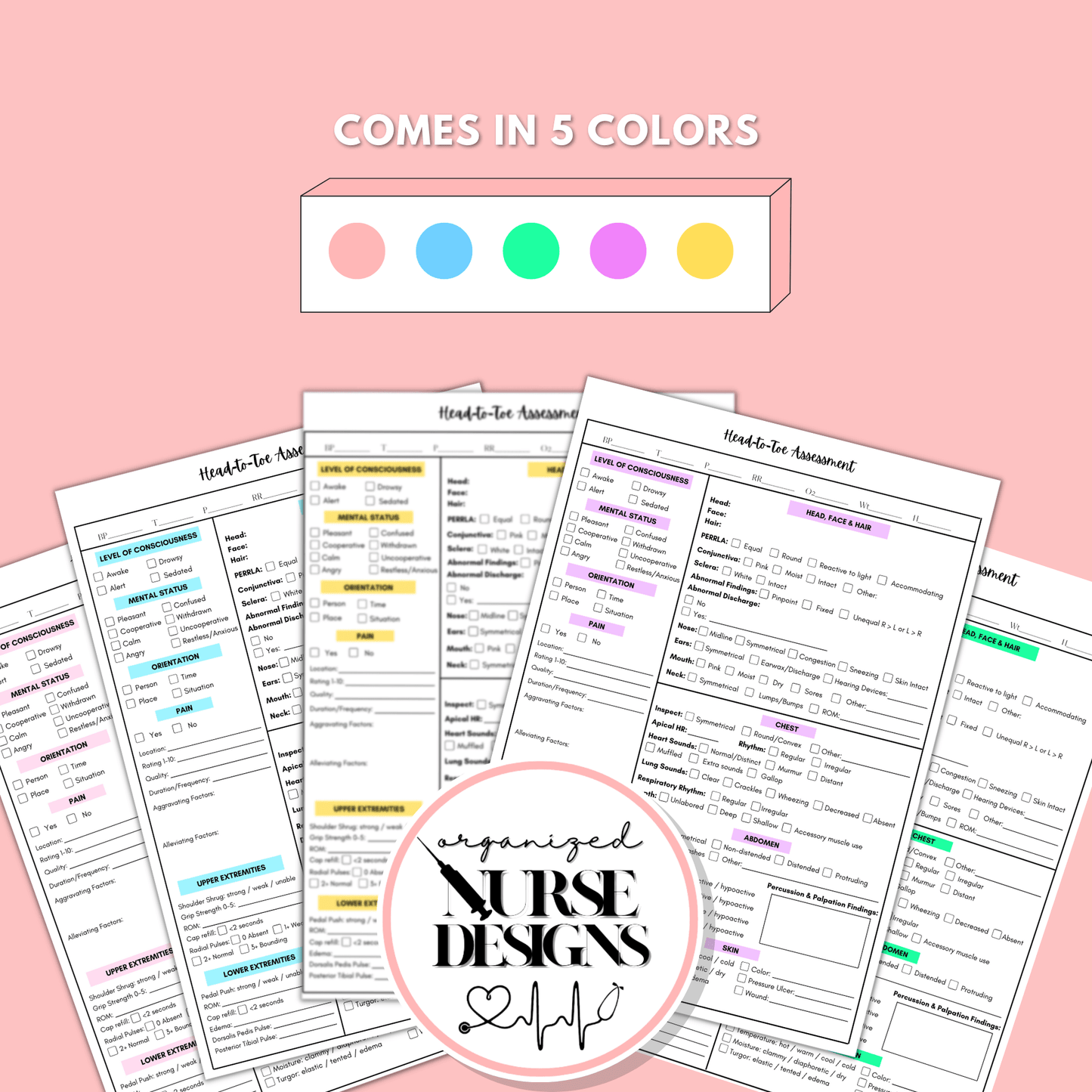 Head-to-Toe Assessment with Step-by-Step Guide for Nursing Students by OrganizedNurseDesigns