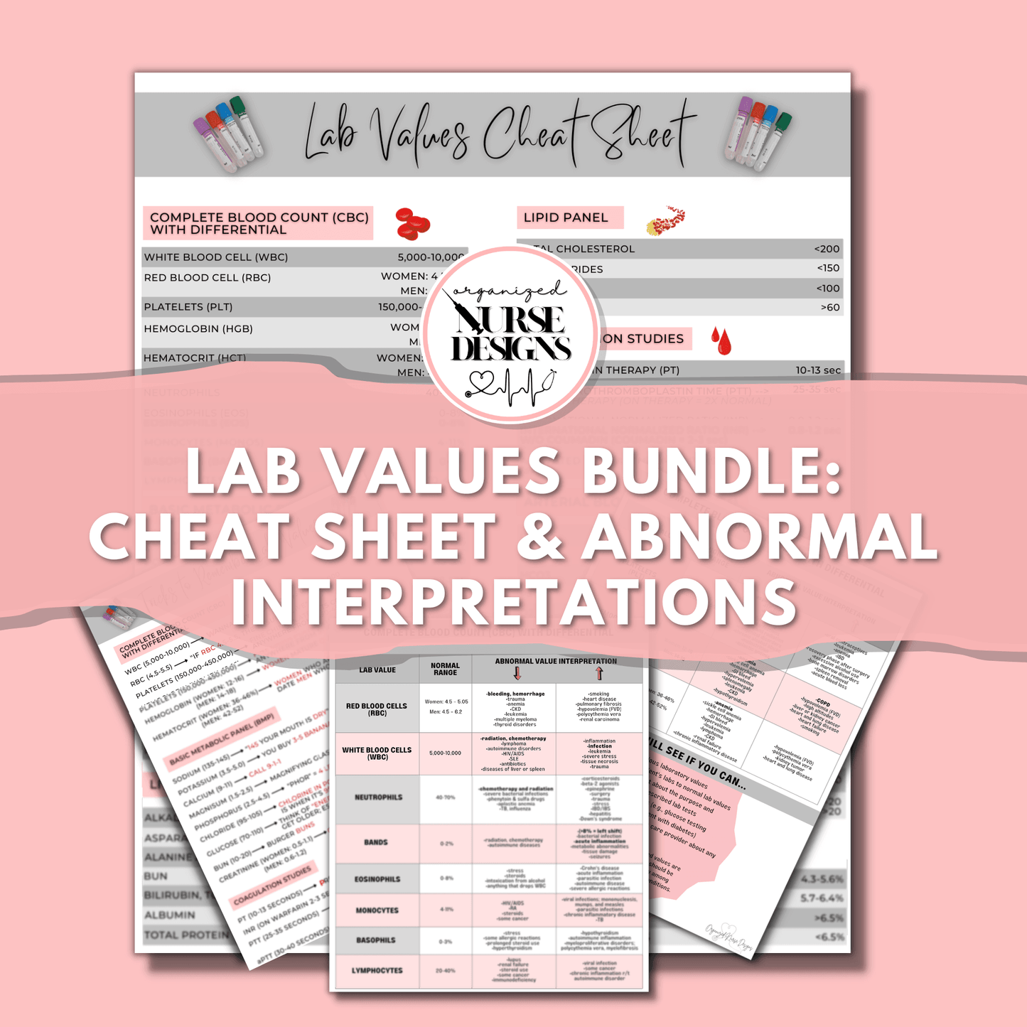 Lab Value Nursing Study Guide Bundle for Nursing Students by OrganizedNurseDesigns