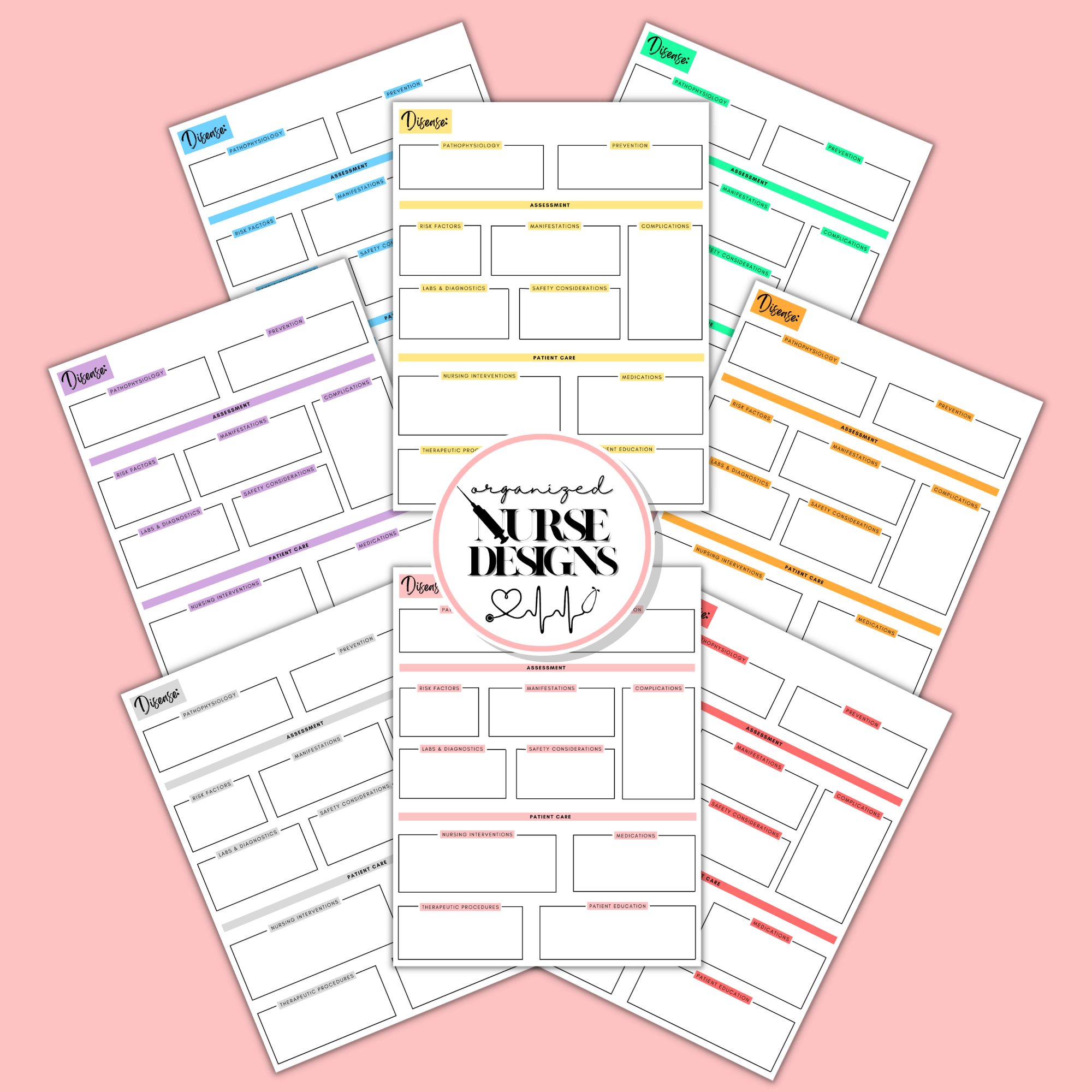 Med Surg Pathophysiology Disease Templates for Nursing Students by OrganizedNurseDesigns
