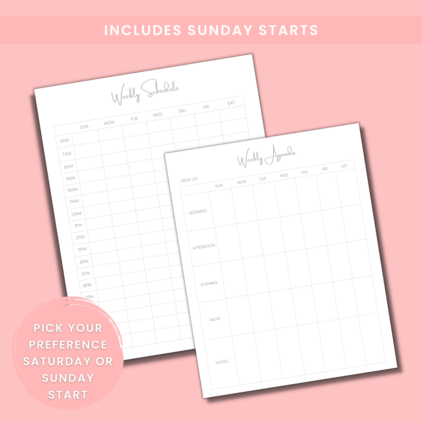 Minimalist Weekly Planner Templates for Nursing Students by OrganizedNurseDesigns