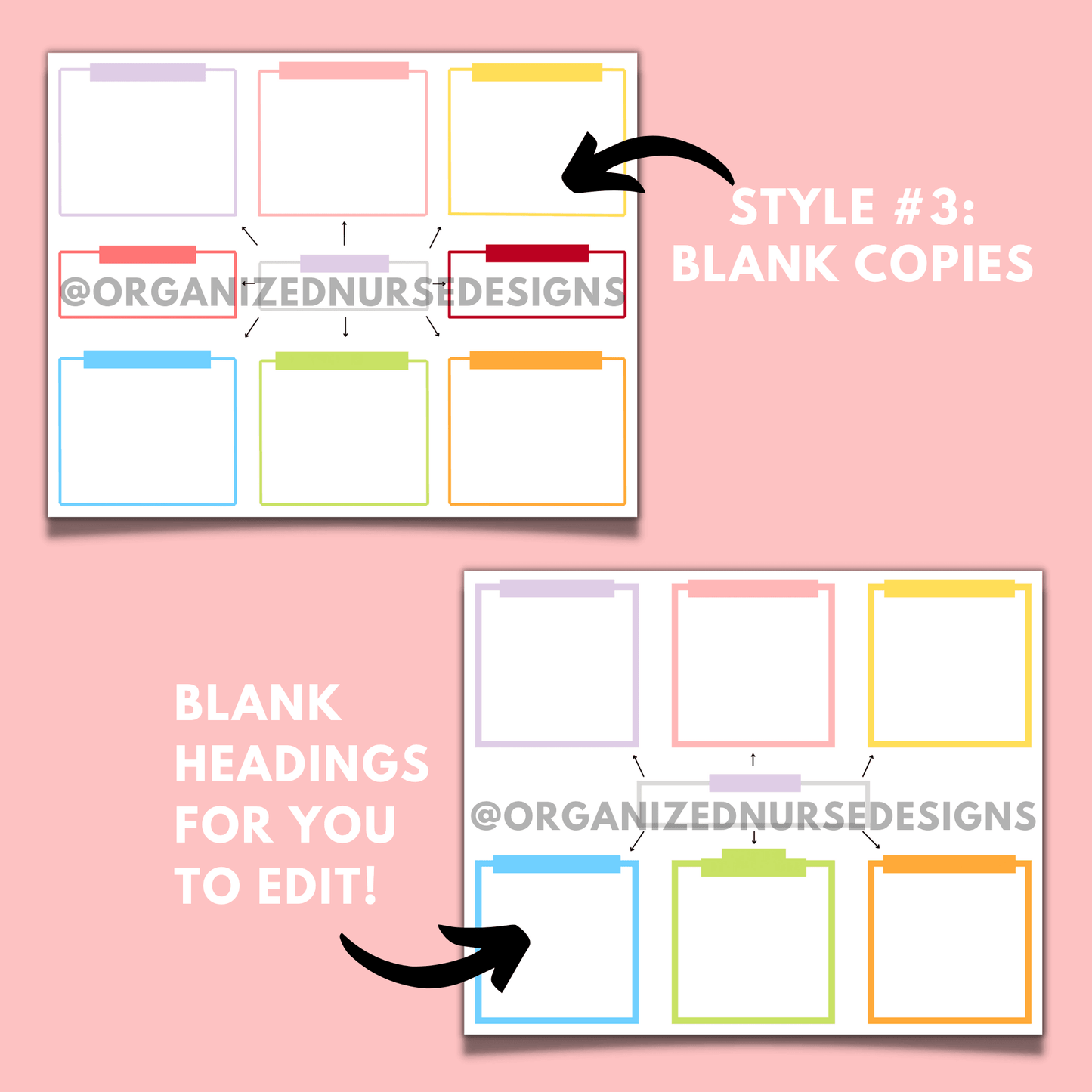 Nursing Concept Maps | 3 Styles for Nursing Students by OrganizedNurseDesigns