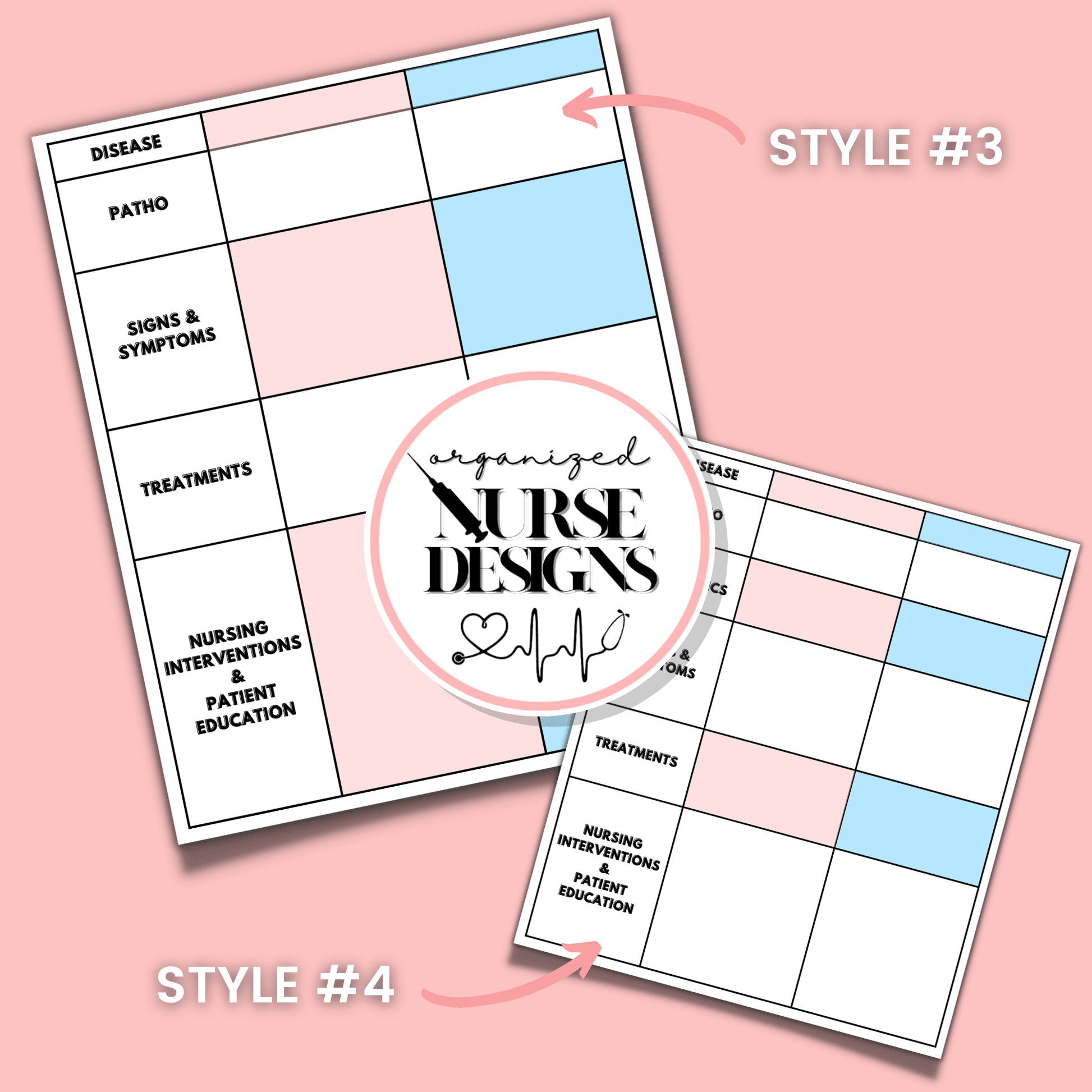 Nursing School Disease Templates Bundle | 12 Pages for Nursing Students by OrganizedNurseDesigns