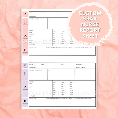 custom nurse report sheet, pharmacology template, nursing study template