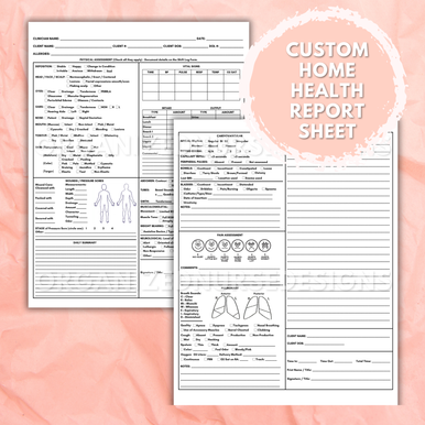 Custom Printable Nursing Template: Concept Map, Nurse Report Sheet or Pharm Template