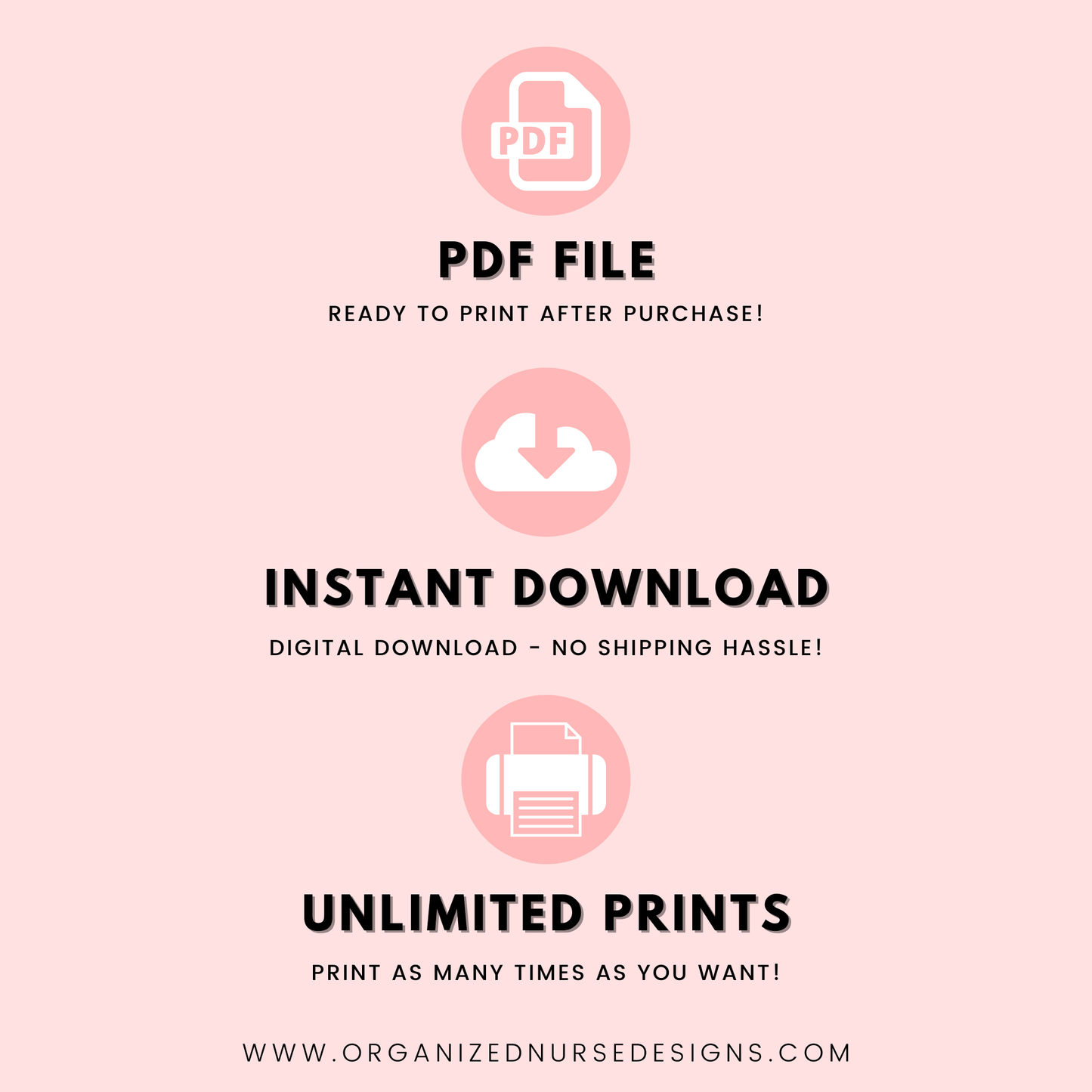 Information page about printable PDF template, nurse report sheet, nursing school