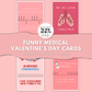 funny medical valentine's day cards, printable cards, nursing cards, valentines day nurse cards