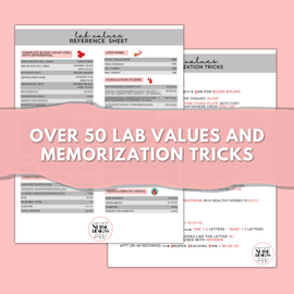 Lab Values Nursing Cheat Sheet Study Guide Includes BONUS Electrolytes Cheat Sheet