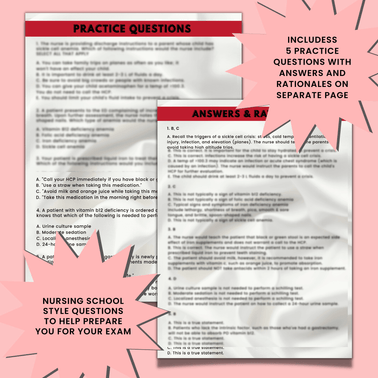 Anemia Study Guide with Practice Questions for Nursing Students by OrganizedNurseDesigns