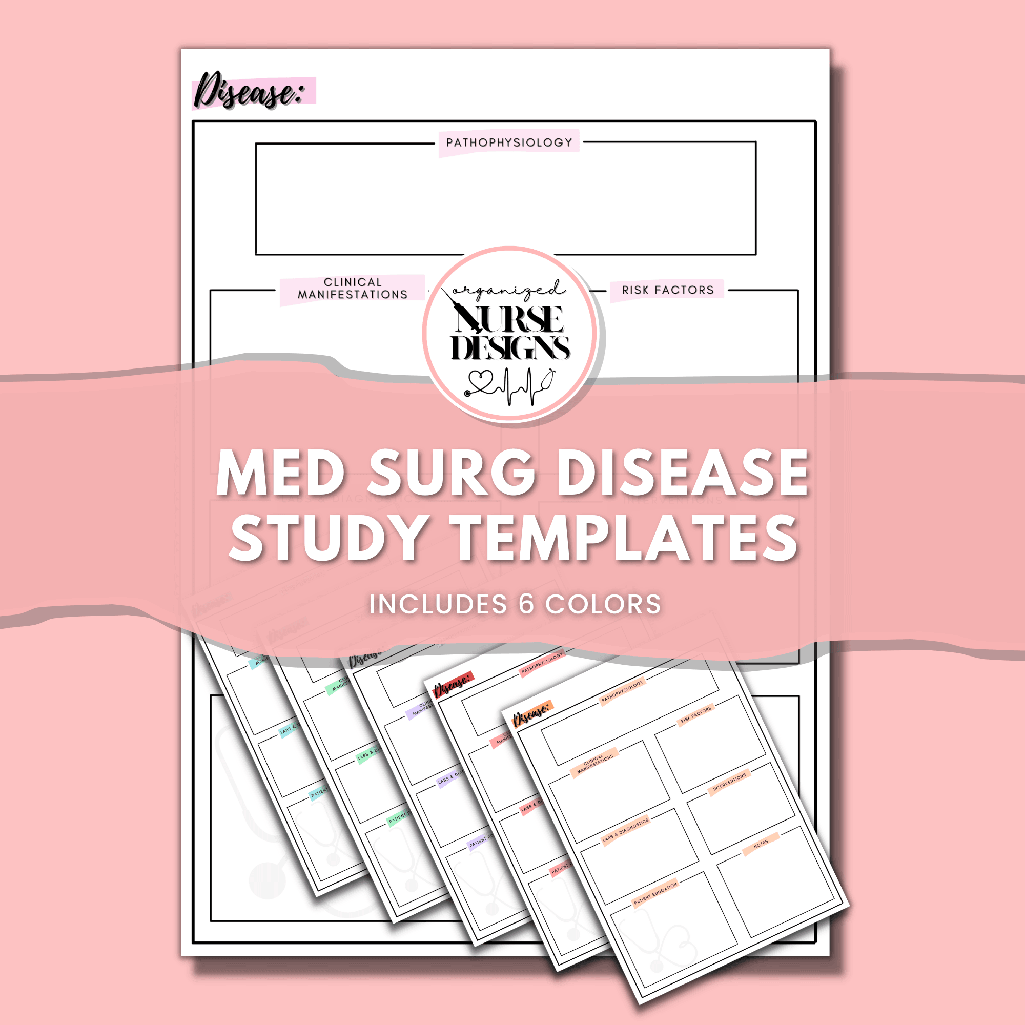 Med Surg Disease Study Templates for Nursing Students by OrganizedNurseDesigns