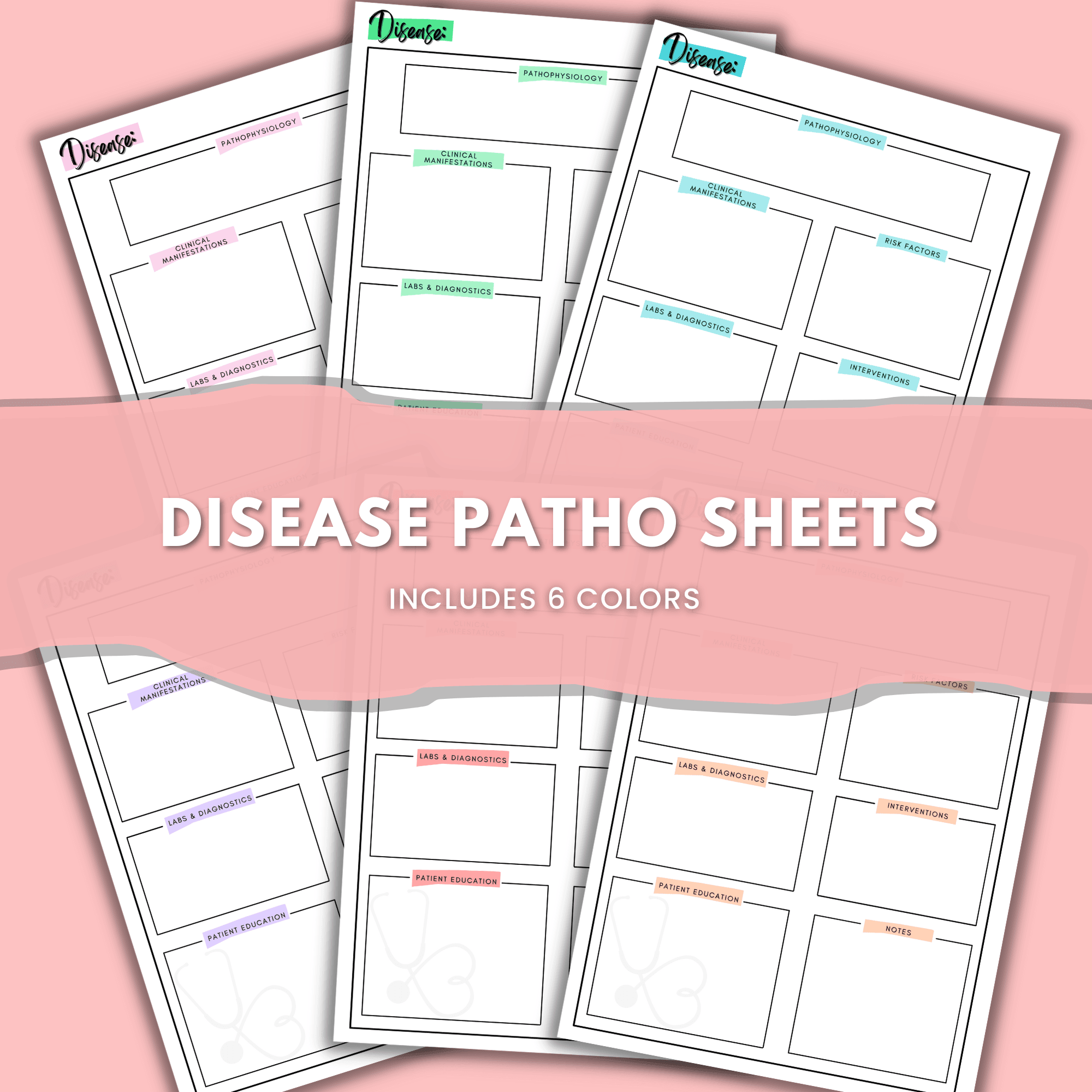 Nursing School Study Template, Med Surg Nursing Concept Map, Disease