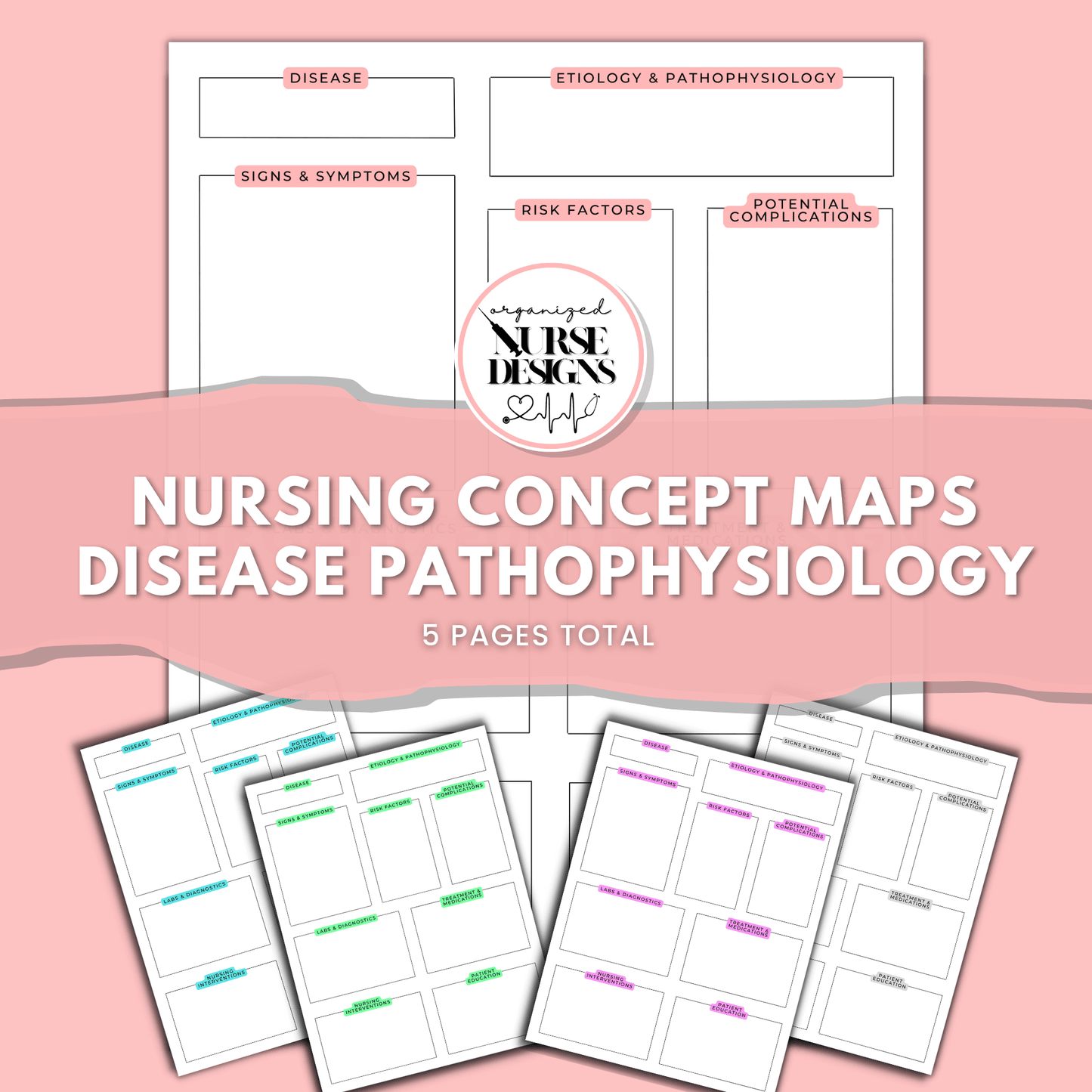 Med Surg Nursing Concept Maps for Nursing Students by OrganizedNurseDesigns