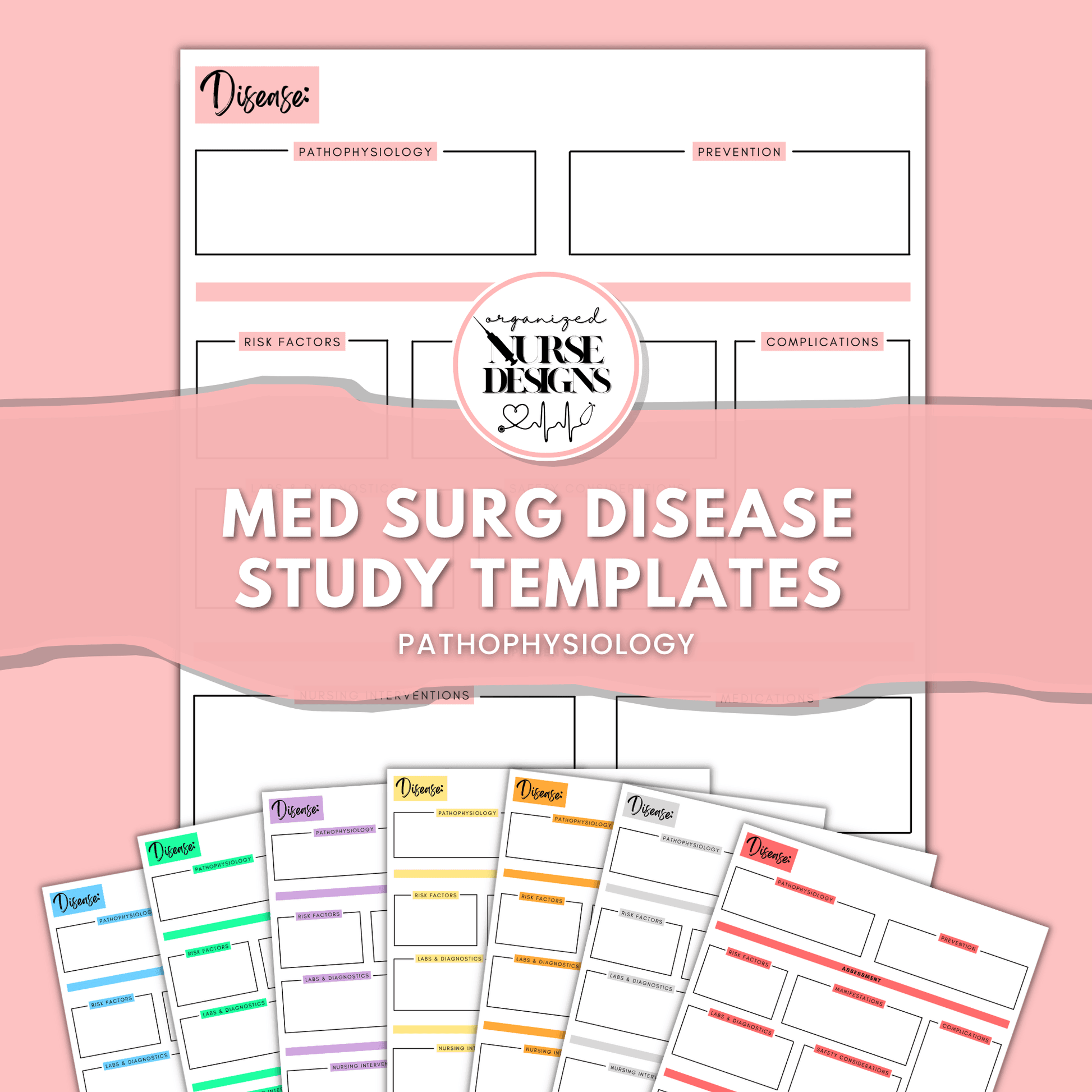 Med Surg Pathophysiology Templates, Nursing School Concept Map, Nursing Study Templates – OrganizedNurseDesigns med-surg-pathophysiology-templates-nursing-school-concept-map-nursing-study-templates-organizednursedesigns