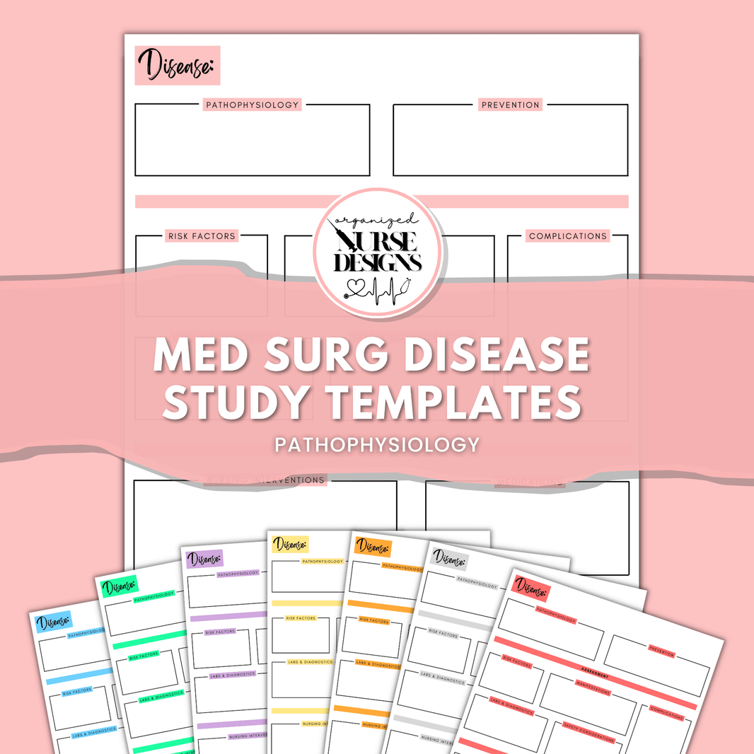 Nursing School Study Templates – OrganizedNurseDesigns