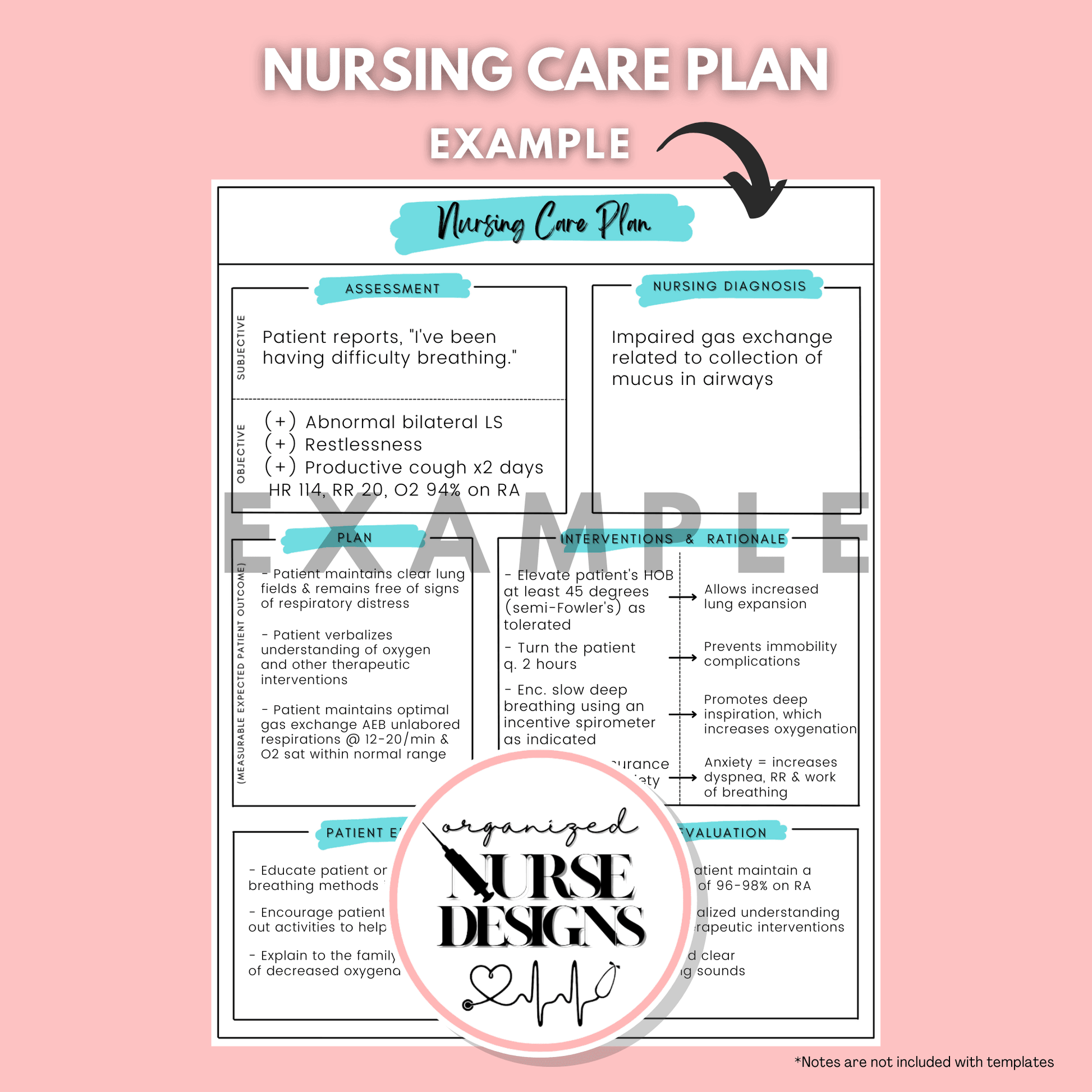 Nursing Care Plan Templates for Nursing Students by OrganizedNurseDesigns